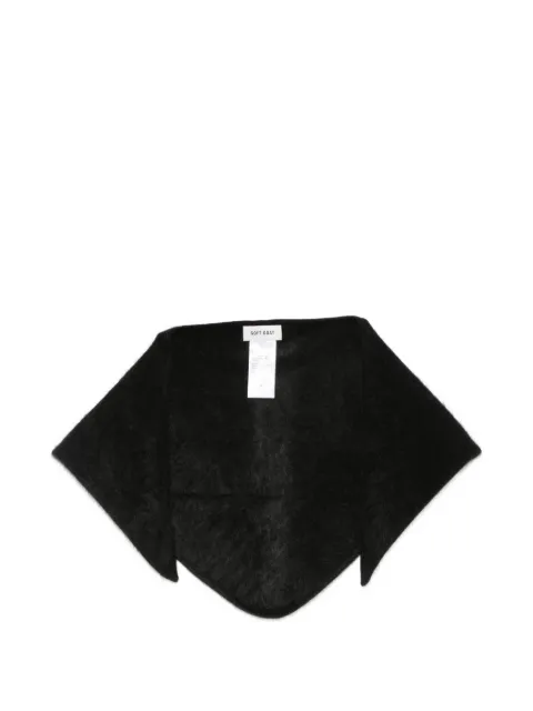 Soft Goat fuzzy triangular scarf Black 24744