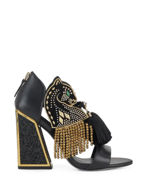 Kat Maconie Aya Panther panther-motif sandals Black KMFAYA105019