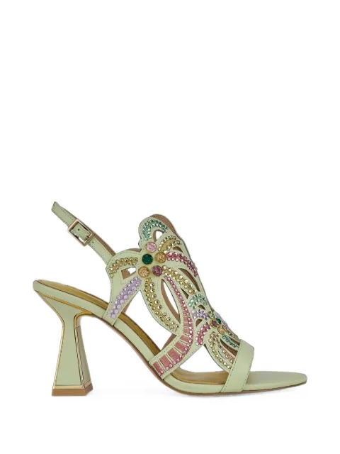 Kat Maconie Kiawa crystal-embellished cut-out sandals Green KMFKIA085005