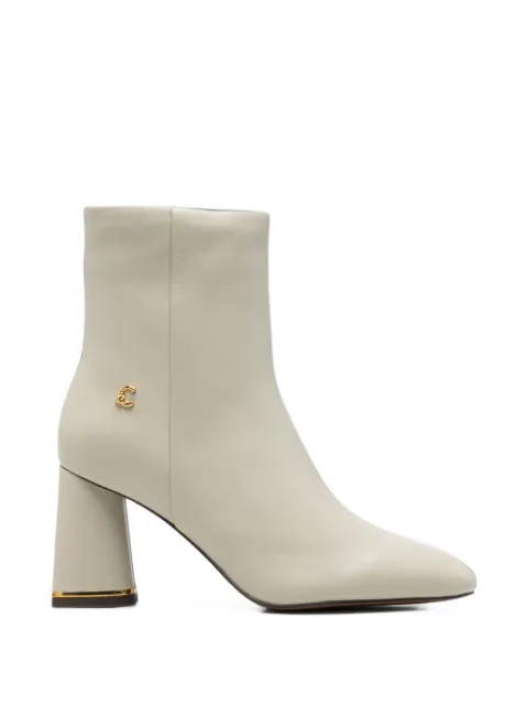 Coccinelle logo-plaque block-heel ankle boots Neutrals E4U1L110201