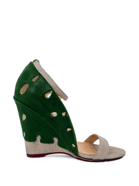 Charlotte Olympia Leaf Accent wedge sandals Green RFCPUGBSH787166W