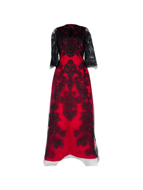 Dolce & Gabbana Pre-Owned Lace-accent gown maxi dress Red RFCPUGBCL779637W