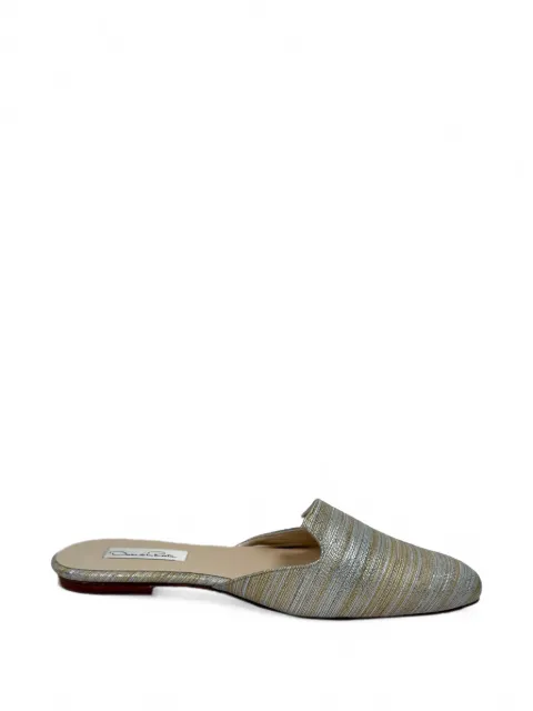 Oscar de la Renta Pre-Owned woven striped mules Silver RFCPUGBSH779733W