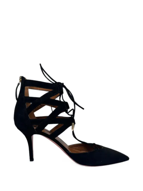 Aquazzura Belgravia lace-up pumps Black RFCPUGBSH779736W