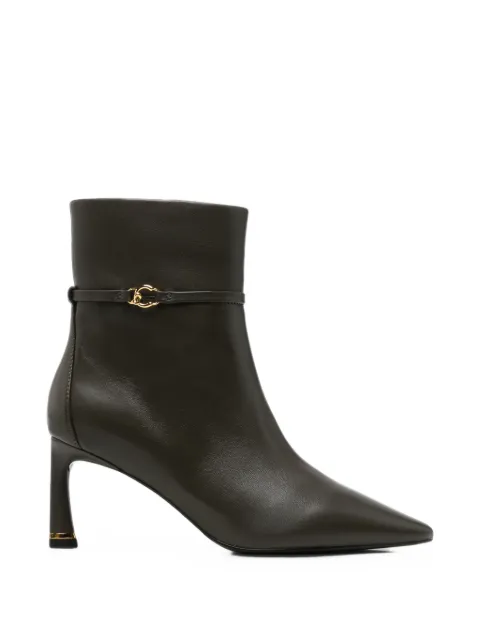 Coccinelle pointed-toe buckled ankle boots Brown E4VTK110101