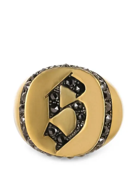 Sylva & Cie diamond letter signet ring Gold R200113464