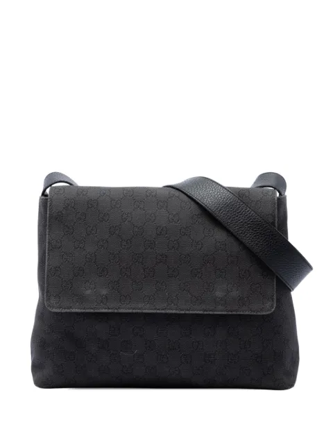 Gucci Pre-Owned 2016-2026 GG Denim Messenger Bag crossbody bag Black P1OEVY4B1YA38TP5