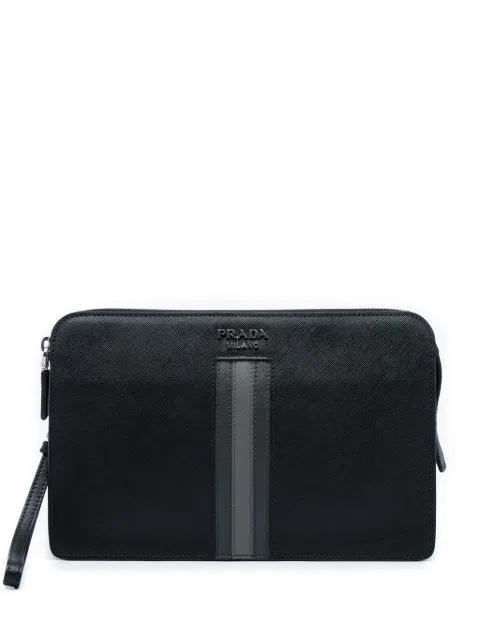 Prada Pre-Owned 2013-2026 Saffiano clutch bag Black VXZUB5FHRF3QTA5O
