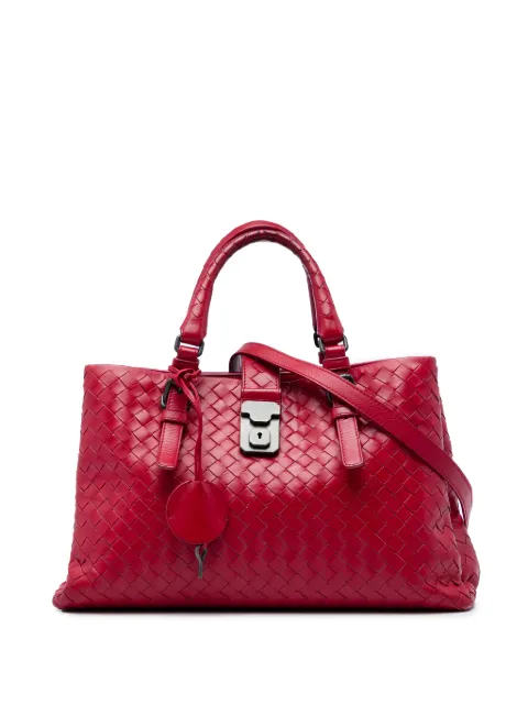 Bottega Veneta Pre-Owned 2012-2026 Small Nappa Intrecciato Roma satchel Red KTX3W38B2EWDEORH