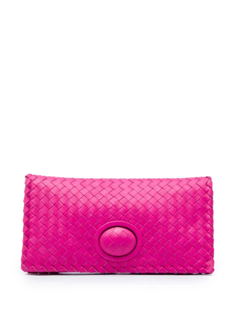 Bottega Veneta Pre-Owned 2012-2026 Nappa Intrecciato Turn Lock clutch bag Pink F8TBYQY4J0JX9LPV