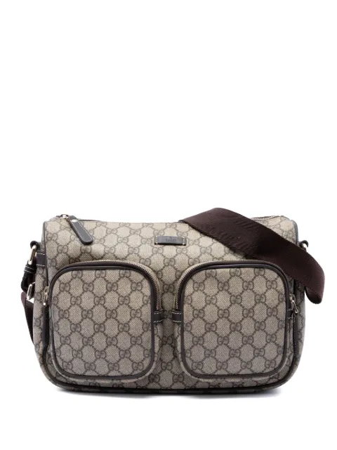 Gucci Pre-Owned 2016-2026 GG Supreme Double Pocket crossbody bag Neutrals C10CHB47AWFMDRNF