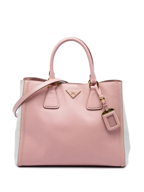 Prada Pre-Owned 2013-2026 Medium Bicolor Saffiano Lux Galleria satchel Grey 8M38JMWTAZB41K7B