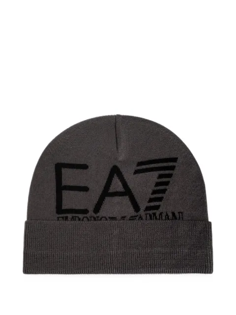Ea7 Emporio Armani Mountain Visibility logo-print beanie hat Grey 7X000006AF11994