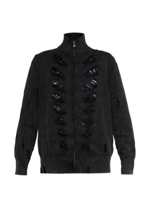AVAVAV distressed zip-up cardigan Black F26KNT13500