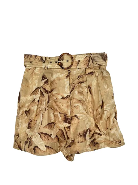 ZIMMERMANN Super Eight leaf-print shorts Neutrals RFCPUGBCL787163W