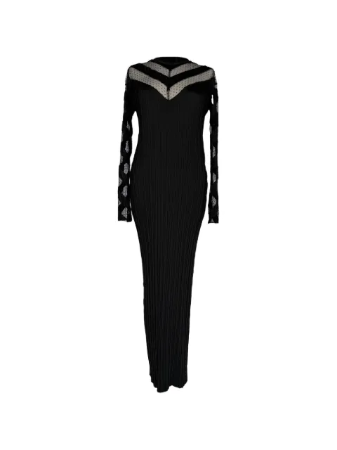 Pre-Owned Alexander Wang pleated long-sleeve maxi dress Black RFCPUGBCL779731W