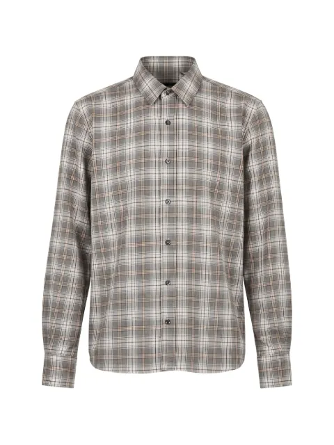 Peserico check-pattern long-sleeve shirt Grey R5606000224