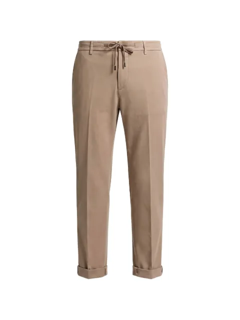 Peserico drawstring-waist turned-up tapered trousers Neutrals R54795T23D07962