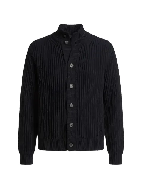 Peserico ribbed-knit button-up cardigan Blue R59584F0509044