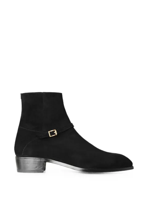 Lidfort buckle-strap suede ankle boots Black 790