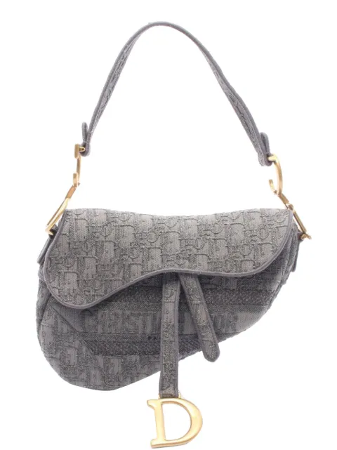 Christian Dior Pre-Owned 2000-2026 Oblique Denim Embroidered Saddle Bag shoulder bag Grey 7X78LI5UNI4XB2OX