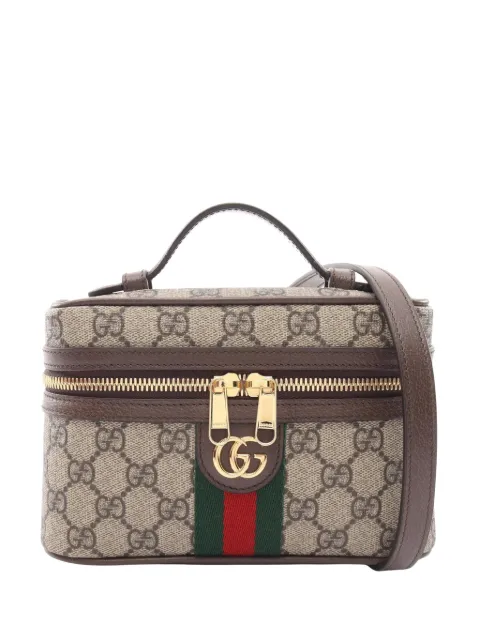 Gucci Pre-Owned 2016-2026 Small GG Supreme Web Ophidia Vanity Bag satchel Neutrals 8QPO5RJ3TXV82DMQ