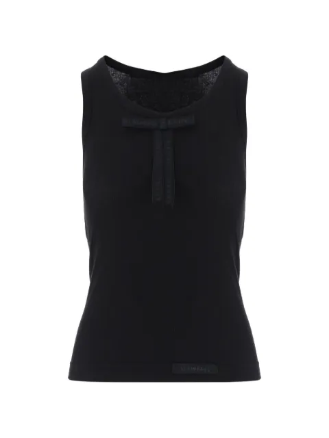 ALAINPAUL bow-detail ribbed tank top Black APJETO06079