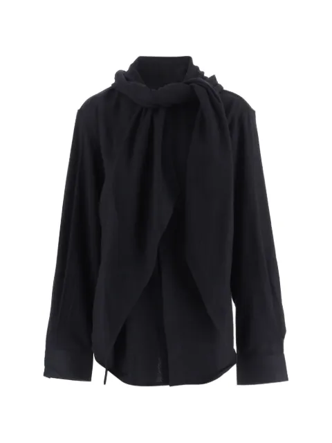 ALAINPAUL scarf-collar shirt Black APSHTO06013