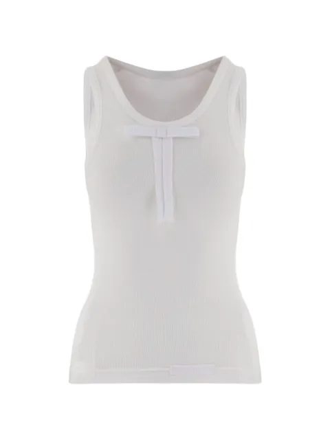ALAINPAUL ribbed bow-detail vest top White APJETO06079WHITE
