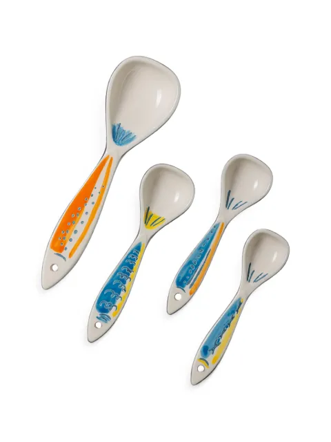 CU I SEEYOU fish-motif porcelain spoons (set of 4) Multicolour CU69424