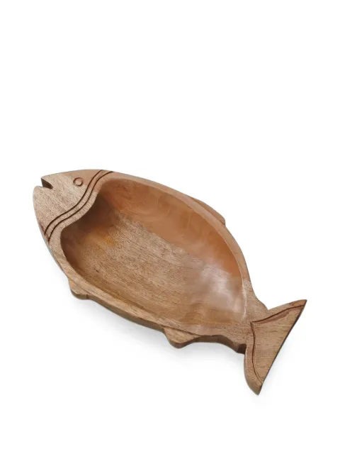 CU I SEEYOU fish-shaped wooden tray Brown CU29143