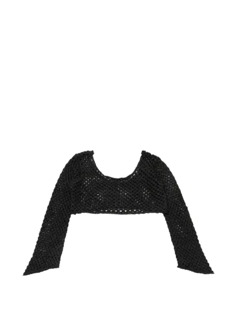ELEGANCIA Elegance open-knit top and maxi skirt set (set of two) Black 3X9000903700