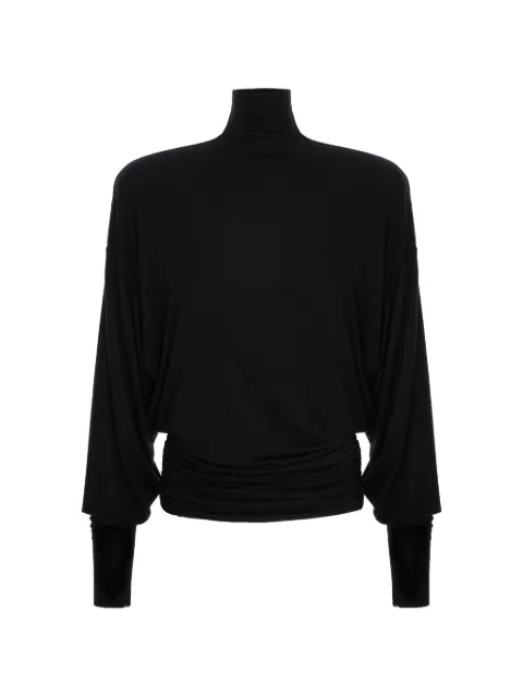 MANURÍ Romy padded-shoulder blouse Black MRFW26CHVI9BL01