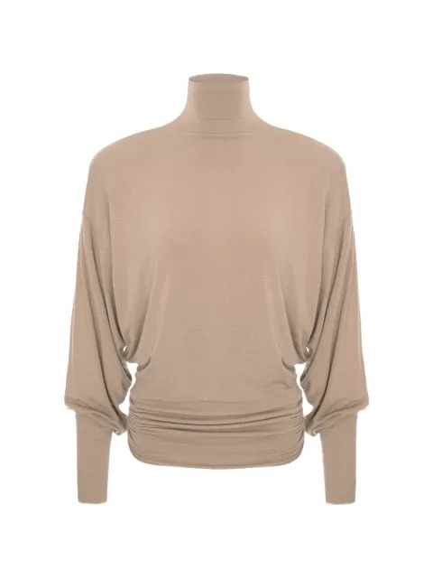 MANURÍ Romy padded-shoulder blouse Neutrals MRFW26CHVI9BL01