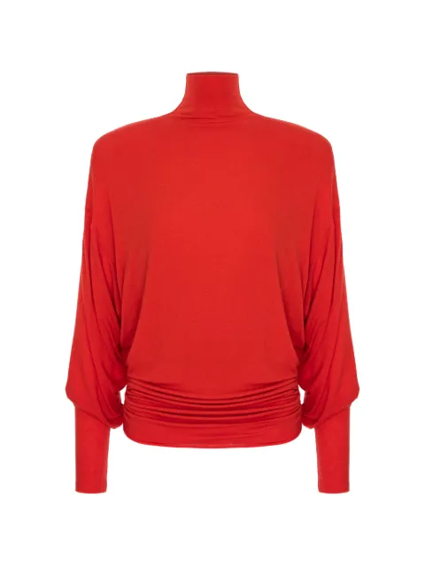 MANURÍ Romy padded-shoulder Romy blouse Red MRFW26CHVI9BL01