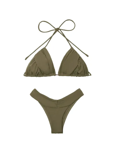 ELEGANCIA Mimi gathered halterneck bikini Green 3X9001203553