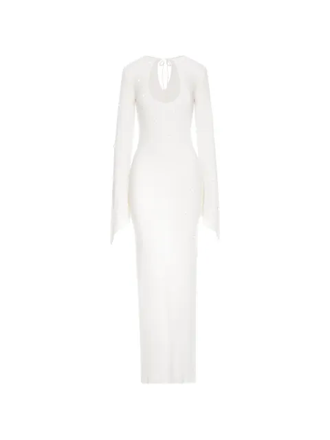 MANURÍ crystal-embellished maxi dress White MRFW26CHVI9DR31