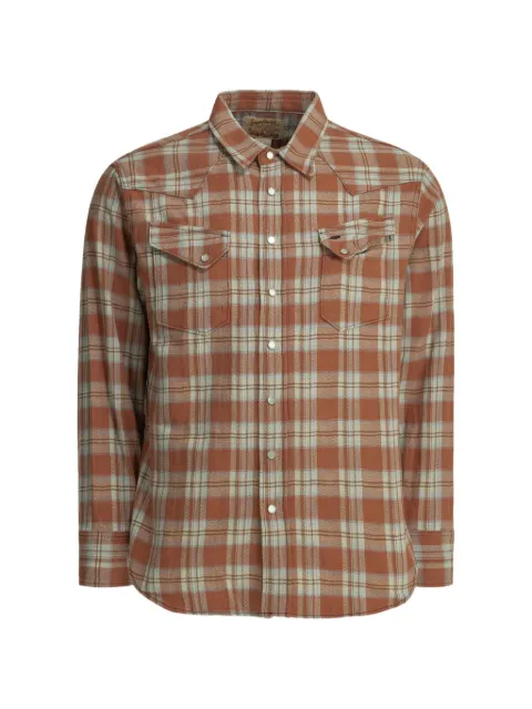 Sugar Cane Jeans Western check-pattern shirt Brown SC29687