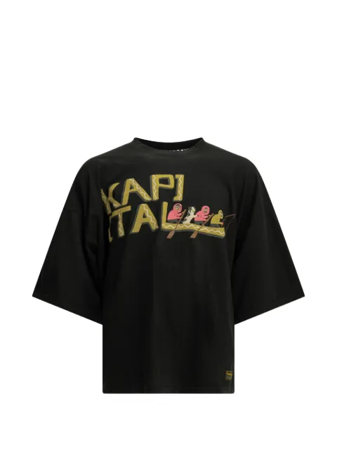 KAPITAL mesh-back logo-print T-shirt Black K2605SC186BLACK