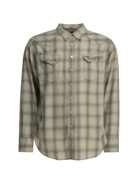 Sugar Cane Jeans check-pattern long-sleeve shirt Grey SC29688115