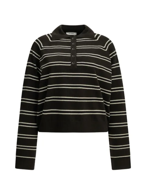 IVY OAK Iofarleigh striped long-sleeve polo sweater Brown IO113204FARLEIGHMC2183