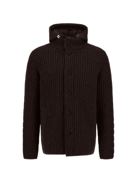 Herno cable-knit hooded jacket Brown MC000231U70064