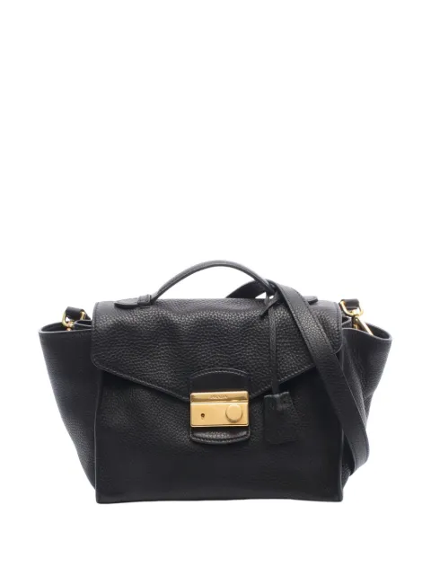 Prada Pre-Owned 2010-2026 Vitello Daino Soundlock satchel Black SA3XBP9G0EFMBS22