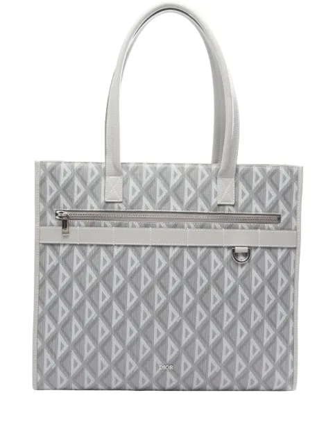 Christian Dior Pre-Owned 2021-2026 Large CD Diamond Coated Canvas Safari tote bag Grey FWM1JQ2FKUV6CAZA