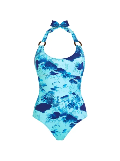 Vilebrequin marine-print ring-detail swimsuit Blue FYEEH118