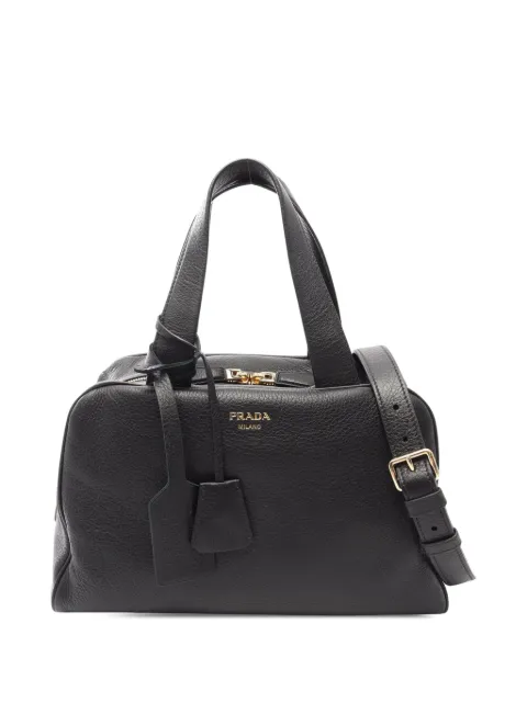 Prada Pre-Owned 2013-2026 Vitello Daino satchel Black JGQE5KPWN3JZE7FH