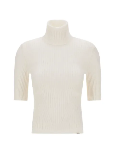 Herno ribbed-knit short-sleeve sweater White ML000085D703871000
