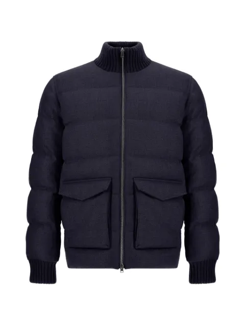 Herno quilted tweed jacket Blue PI001412U334669200