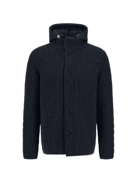 Herno cable-knit corncob-stitch cardigan Blue MC000231U700649200