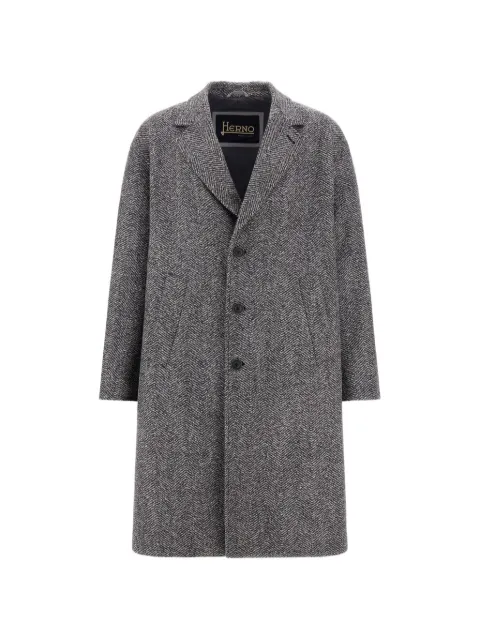 Herno herringbone virgin-wool coat Grey CA000243U33555